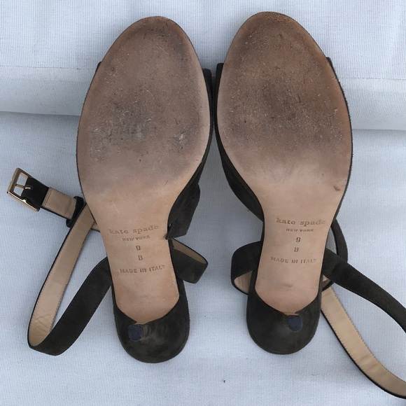 Kate Spade Suede Open Toe Ankle Wrap heels - Picture 7 of 8